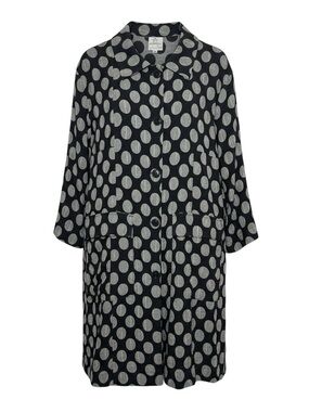 Spirithouse Crinkle Lagenlook Polka Dot Oversized Tunic Coat Silk Blend XS